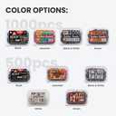 2 x Beauty Town Hair Tie Rubber Bands - 1000pcs/500pcs Soft Stretchy Elastic Bands for Braids, Ponytails & Bun