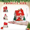 Thyle Cardinal Birdhouse Christmas Ornament Hand Painted House Ornament with Red Bird Tree Cardinal House Table Centerpiece Vintage Gifts for Holiday Christmas Tree Winter Home Decoration