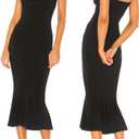 Aigeman Women's Sexy Off Shoulder Sleeveless Bodycon Mermaid Midi Dress Strapless Tube Elegant Cocktail Party Dress 292 (Medium, Black)
