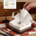 Napkin Holder, Wood Square for Table Dispenser with Weighted Arm, Perfect for Kitchen, Office, Restaurant,Home Dcor, Cafe, Warming Gift