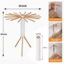 Clothes Drying Rack Tripod, Floor Standing Laundry Drying Rack, Portable & Foldable with 16 Wooden Poles Space-Saving Drying Rack for Laundry, Retractable Collapsible for Balcony Bedroom, Large