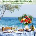 Hotop 30 Pcs Hawaiian Flower Centerpieces for Tables with Artificial Hibiscus Flowers and Artificial Palm Leaves Hawaiian Party Decorations Fake Tropical Flowers for Wedding Birthday Supplies