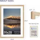 20X28 Poster Frame, Display Pictures 16X24 with Mat or 20X28 Without, Wall Hanging Frames, Natural Oak, 3 Pack