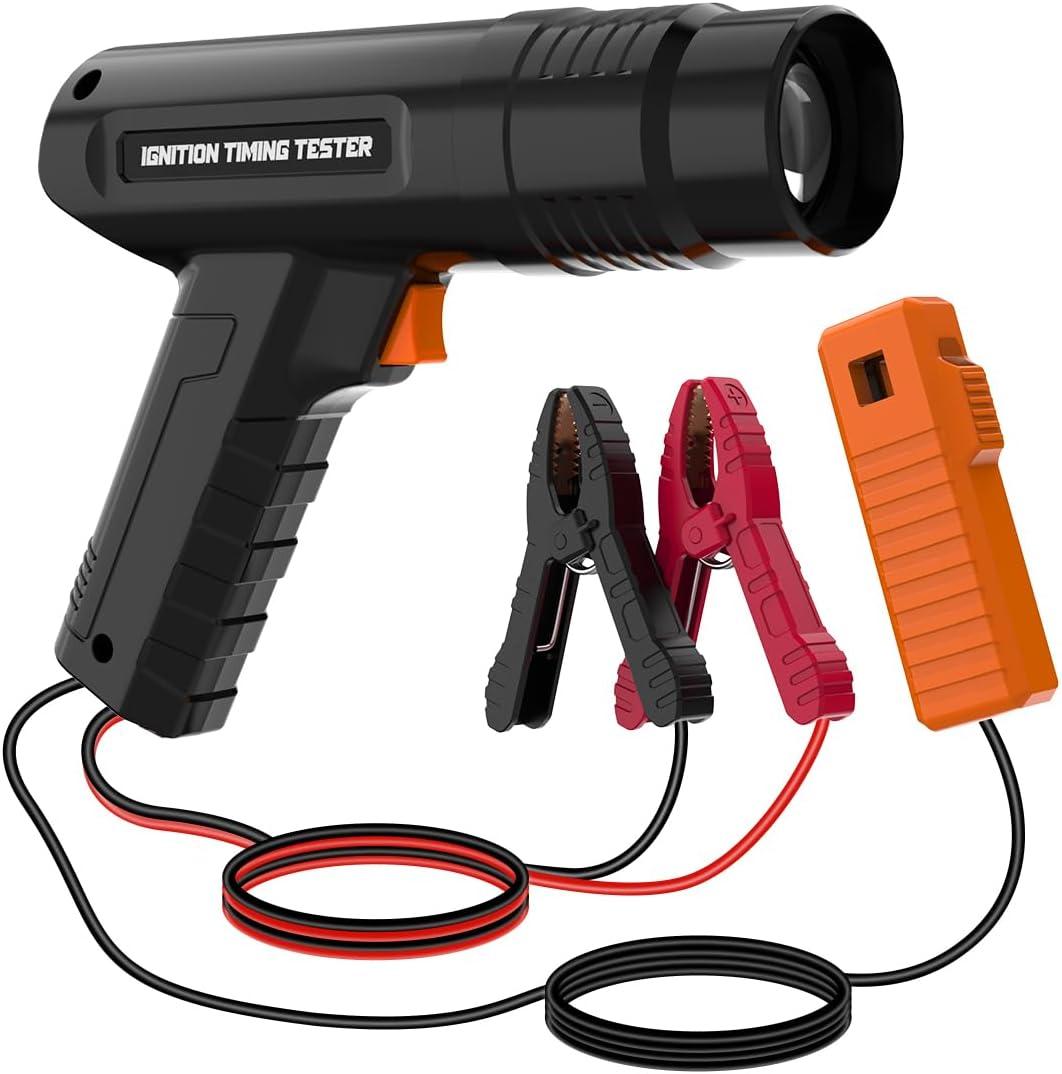 DUOYI Timing Light Automotive Engine Timing Lights 12V Ignition Timing Light with Strobe Lamp Inductive Timing Tool Kit Reverse Polarity/Overload Protection Ignition Timing Tool with 10ft Test Lead