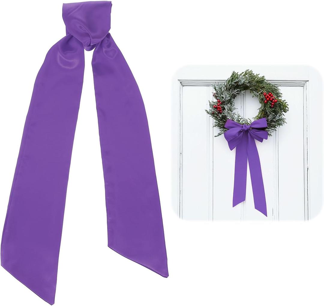 uxcell 2 Pcs Wreath Sash, Purple, 58" x 4", Satin, Multiple Occasions