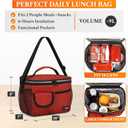 opux Insulated Lunch Box for Men Women Kids, Leakproof Reusable Lunch Bag Cooler for Work School Office, Soft Thermal Lunchbox Tote with Shoulder Strap for Boys Girls Adults, Heather Red, 14 Can/8L