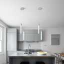 Modern Light Fixture Kitchen Island Pendant Light Dimmable LED Chrome Pendant Lights Mini Crystal Pendant Lighting for Bedroom Dining Room Living Room (2-Light)