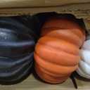 23 Inch Large Stacked Faux Pumpkins,3-Tier Fall Halloween Porch Decoration
