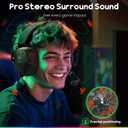 WESEARY Wireless Gaming Headset 2.4GHz & Bluetooth 5.4 Gaming Headphones with ENC Mic, Ultra-Low Latency, Stereo Sound, Soft Earmuffs, Wireless Headsets for PS5, PS4, Switch, PC, Mac