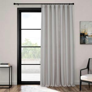 HPD Half Price Drapes - Faux Linen Curtains for Living Room (1 Panel) - 100W X 120L - Extra Wide Textured Room Darkening Curtains for Bedroom 120 Inches Long - Drapes for Home Decor, Birch