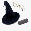 Elphaba Glasses Witch Hat Cosplay Costume Accessories Movie Halloween Carnival Party Props Set