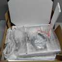 Furologee End Table with Charging Station, Nightstand with Fabric Drawers, Side Tables with USB Ports & Outlets, Night Stand with Storage Shelf & Hooks, for Living Room/Bedroom, White