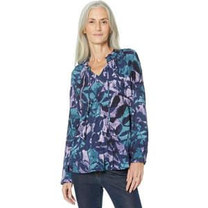 NIC+ZOE Womens Indigo Vines Live in Top