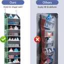 ULG 1 Pack Over Door Organizer with 5 Large and 10 Mesh Side Pockets, 44 lbs Weight Capacity Hanging Storage with Clear Window Kids Toys, Shoes, Diapers, Dark Grey, 5 Layers
