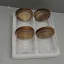 Bekith 4 Pack 15 FL OZ (450ml) Glass Food Storage Jar with Acacia Lids, Airtight Sealed Clear Glass Canisters, Kitchen Food Storage Container for Serving Tea, Coffee Beans, Nuts, Spice, Sugar