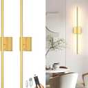 Battery Operated Wall Sconce Set of Two: Wireless Rechargeable Wall Lights with Touch and Remote Control, 360Rotatable 4CCT Dimmable Cordless Sconces Decor Gold Scone for TV Wall Bedroom Hallway