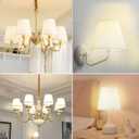 Set of 6 Clip-on Mini Chandelier Lamp Shades,3.5" x 5.1" x 5.5",Small Barrel,Handmade,Traditional Decorative,Natural Linen Lamp Shade,Modern European Style Bell Shade (White)