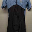 SLS3 Triathlon Suits Mens - Aerodynamic Sleeved Tri Suit Men  Lightweight Trisuit with Premium FX Fabrics - 2 Pockets (Sky Hex, Medium)