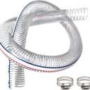2" ID x 2 1/4" OD Inch OD Heavy-Duty Steel Wire Suction PVC Flexible Tubing High Pressure UV Chemical Resistant Thick Vinyl Hose Tube, 6.5FT