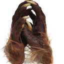 Skeleton Gloves Hairy Werewolf Hand Claws Gloves Halloween Wolf Werewolf Cat Paw Glove Costumes Gothic Devil Vampire Glove (US -9)