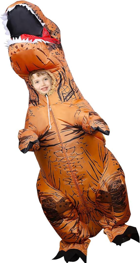 Lulu Home Inflatable T-Rex Costume for Boys Girls Dinosaur Themed Party Trick or Treat Activity, Small