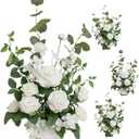 Ling's moment Free-Standing Wedding Aisle Runner Flowers, White Sage, 4pcs