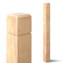 Bonerwhite 1 Pcs 3.5x3.5x48 in Solid Oak Stair Newel Post with A Single Groove Notched Wood Balusters for Staircase Handrails Interior Wood Newel Post Interior Railing for Stair Handrails Railing Kit