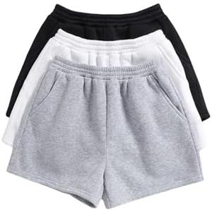 SOLY HUX Girls 3 Packs Sweat Shorts Elastic Waist Casual Summer SweatShorts Teen Apparel, Size 12Y