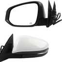 Dasbecan Left Driver Side Mirror Compatible with 2014-2019 Toyota Highlander Heated Power Adjustable Glass Manual Fold Turn Signal Light Painted White 6 PINS Replaces# 87940-0E130 TO1320317