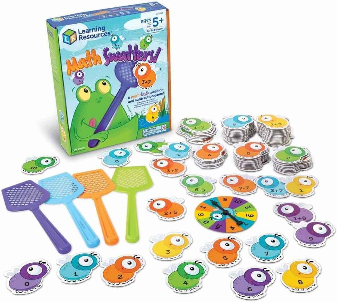 Learning Resources Mathswatters Addition & Subtraction Game - Math Games, Numbers Flash Cards, Classroom And Preschool Must Haves, Montessori, Fine Motor Skills Manipulatives, Kindergarten, Mittel