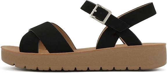 Soda Chester Sandals Beige/Black Children's Size 13