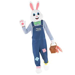 Morph Easter Bunny Costume Adult Rabbit Mascot Dungarees Suit for Easter Costumes Celebrations and Events L