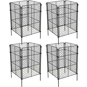 4 Pack Plant Protectors from Animals, 16Pcs DIY Plant Cages 12.6"x12.6"x16", Chicken Wire Garden Animal Barrier, Keep Rabbits & Chipmunks Out for Vegetables, Shrubs & New Plants