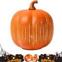 Thanksgiving Starry Night LED Pumpkin Lights, Decorative Timer Illuminated Resin Pumpkins with Sparkling Effect for Home Bedroom Hallway