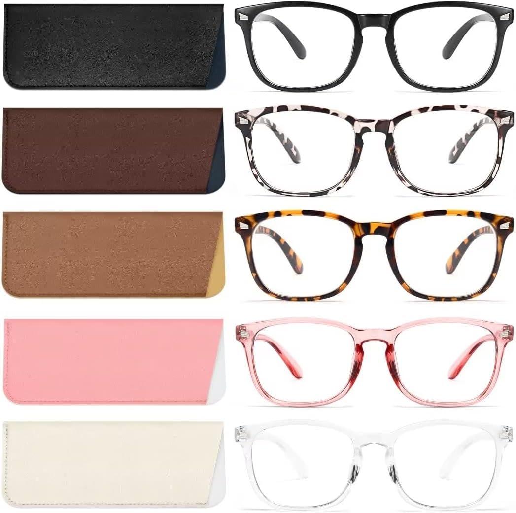 BLS BLUES Reading Glasses for Women/Men, Readers for Women/Men, Eye glasses, Blue Light Reading Glasses, Cheaters, Eyeglasses (Black/Leopard/Tortoise/Clear/Pink), +2.5
