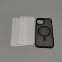 Miracase Magnetic for iPhone 14 Case 6.1 inch (Compatible with MagSafe)with 2X Screen Protectors Military-Grade Protection, Anti-Fingerprint Translucent Matte Phone Case Cover, Black