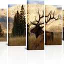 VVOVV Wall Decor - Deer In Autumn Forest Painting Giclee Prints Wildlife Pictures Animal Elk Poster Canvas Art Wall Decor Modern Framed Artwork, 40"L x 22"W