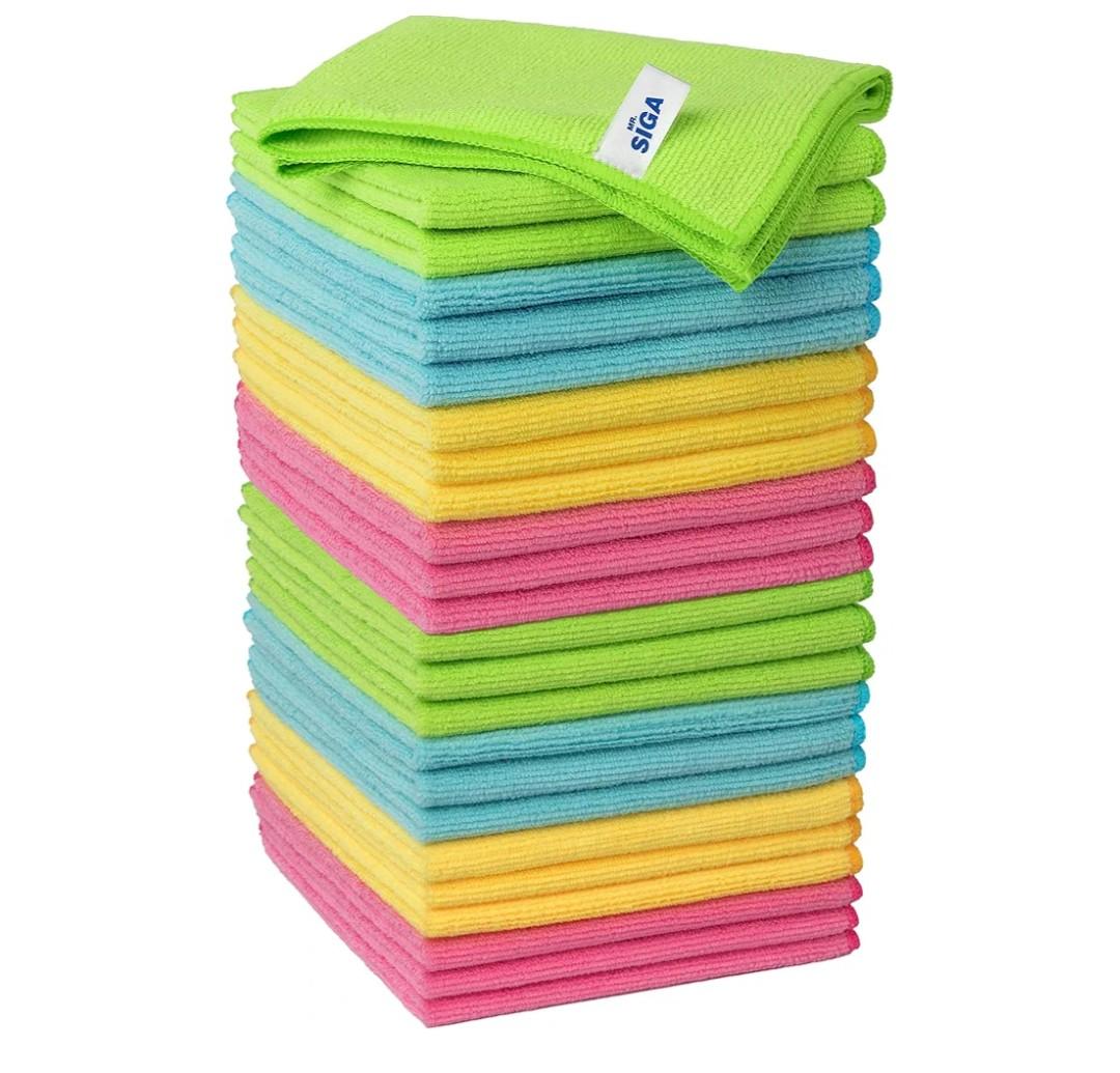 MR.SIGA Microfiber Cleaning Cloth, Pack of 24, Size: 12.6" x 12.6"