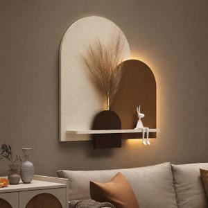 3D Textured LED Arched Modern Wall Art Decor for Living Room, 30x36 Inch