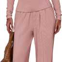 Lazysmile Lounge Sets For Women 2 Piece Sets Fall Outfits Long Sleeve Tops with Wide Legs Pants Casual Matching Set