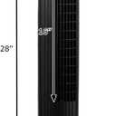 Tower Fan, 28-Inch Oscillating Tower Fan, Quiet Cooling Whole Room Bladeless, 3 Speed, 3 Wind Mode, Oscillating Tower Fan for Bedrooms, Living Rooms, Kitchen (Black)