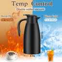 Essenya 2 PCS 68 OZ Thermal Coffee Carafe, Insulated Stainless Steel Coffee Carafe Double Walled Vacuum Thermal Pot Flask with Brushes for Keeping Hot Coffee Tea Home and Office (Black)