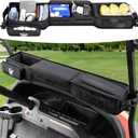 Foldable Golf Cart Inner Front Storage Basket, 1680D Oxford-Fabric Universal No-Drilling Golf Cart Dash Organizer Compatible with EZGO Club Car Drive Kandi Yamaha