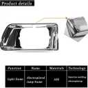 Pair Headlight Bezel with LED Turn Signal Light Compatible with Kenworth T300 T330 Replacement Driver Left and Passenger Right Side Chrome (No Headlight Bulb)