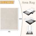 SHACOS Soft Cozy Fluffy Arch Pattern High-Low Pile Area Rugs 8'x10' Large Non Slip Washable Modern Geometric Rug Scandinavian Minimalist Carpet for Living Room Bedroom Dining Room, Beige