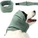 Quiet Ears for Dogs, Dog Calming Hoodie, Adjustable Dog Ear Muffs for Noise Protection, Ear Wrap Head Cover (M-Head Circle(13.7"~18.9"), Green)