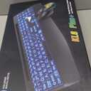 Wireless Keyboard and Mouse Backlits, Wrist Rest, LED Mouse, Rechargeable Ergonomic Keyboard with Phone Holder, Silent Light Up Combo for Computer, Mac, PC, Laptop, Chromebook (Black Large Print)