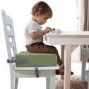 Eiury Toddler Booster Seat Dining Table Kitchen Chair, Waterproof Anti-Scratch PU Cushion, Non-Slip Bottom, Adjustable Buckle Straps, Easy Clean Portable Seat Cushion (Green)