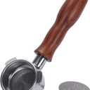 54mm Bottomless Portafilter for Breville Barista Express Pro Touch Infuser Espresso Accessorie made of Stainless Steel and Solid Wood