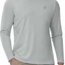 Runhit Men's UPF 50+ Sun Protection Shirts Long Sleeve UV Swim Shirt Fishing Hiking Running Rash Guard Quick Dry Lightweight, Medium Gray, L